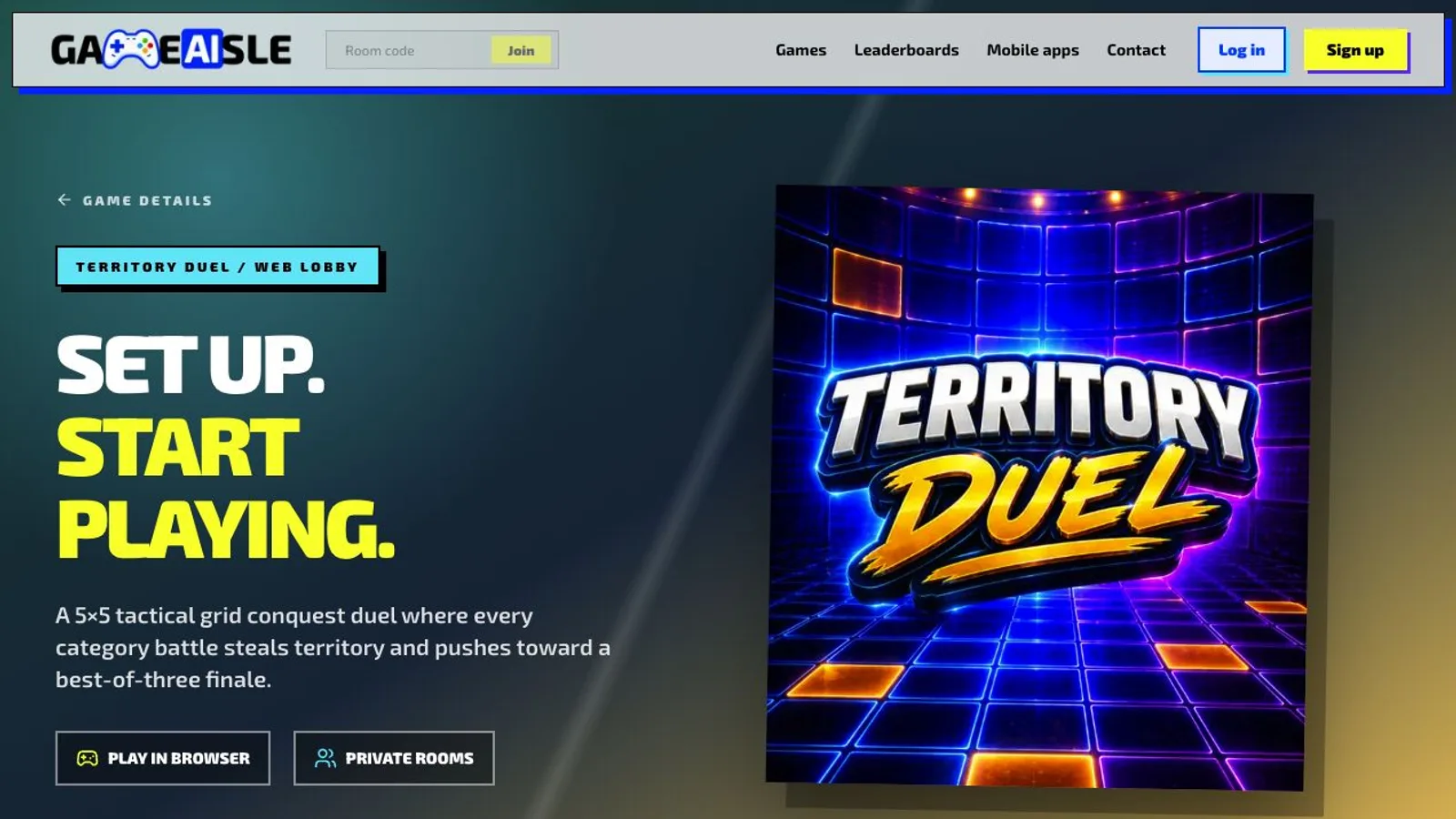 GameAIsle Territory Duel game screen