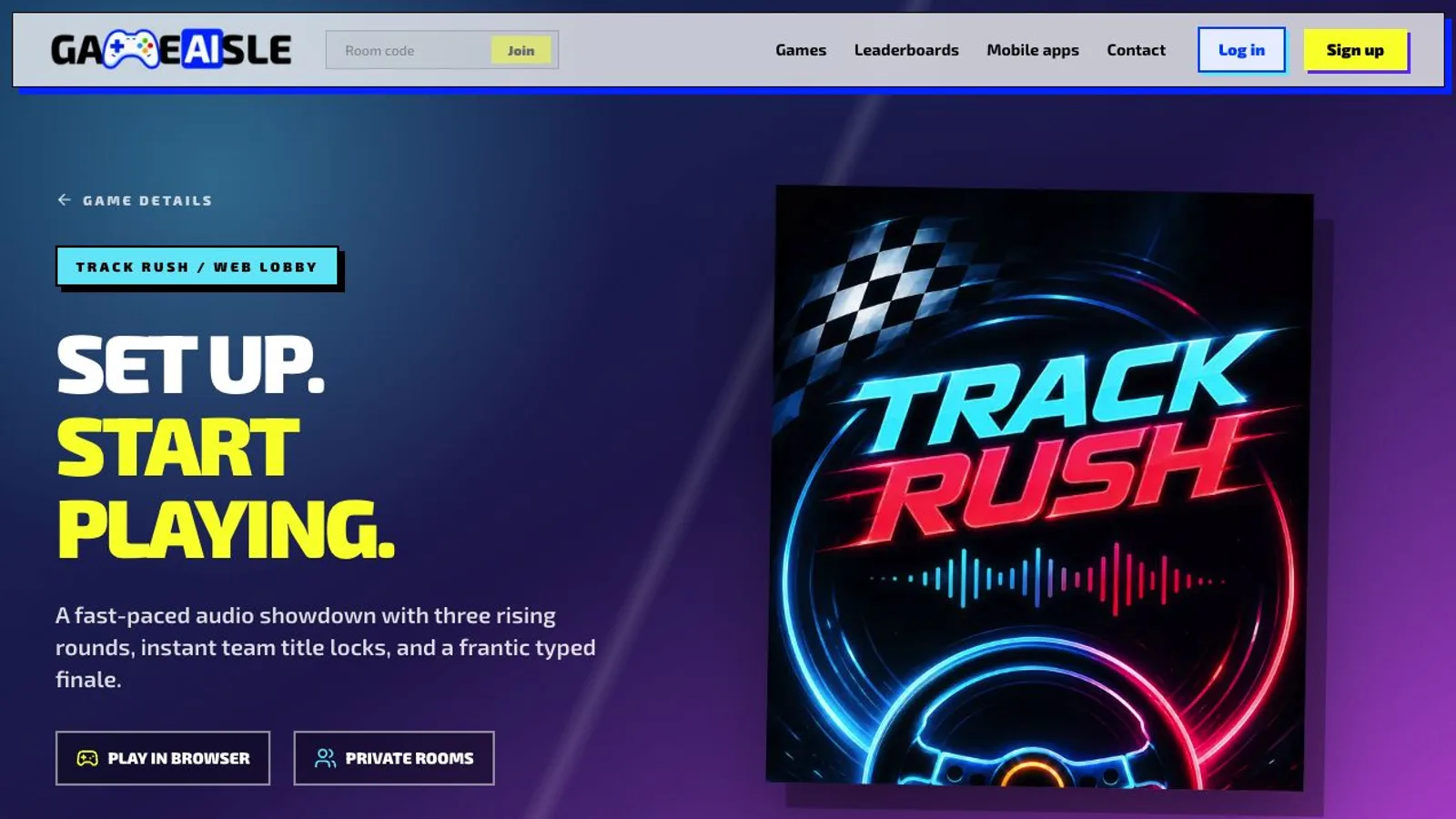 GameAIsle Track Rush game screen